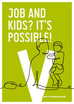 Postkartenmotiv Job und Kind? Geht zusammen! (englisch)