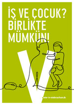 Postkartenmotiv Job und Kind? Geht zusammen! (türkisch)