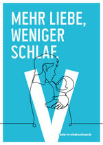 Postkartenmotiv Mehr Liebe, weniger Schlaf