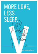 Postkartenmotiv Mehr Liebe, weniger Schlaf (englisch)
