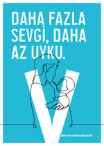 Postkartenmotiv Mehr Liebe, weniger Schlaf (türkisch)